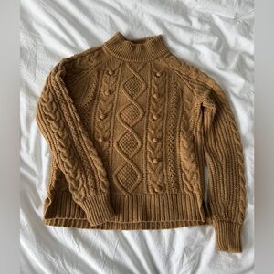 JCrew Cable Knit Brown Sweater, XXS